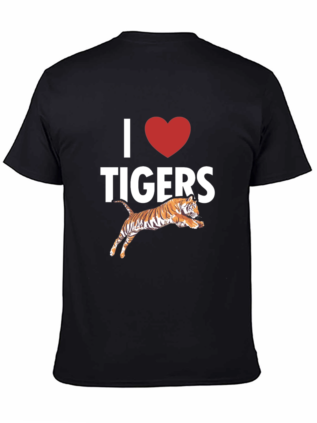 Black I Love Tigers Graphic T-Shirt view 4