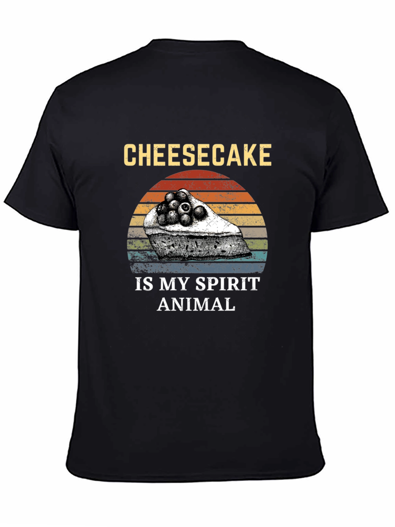 Black Cheesecake Spirit Animal T-Shirt - Funny Foodie Tee view 4