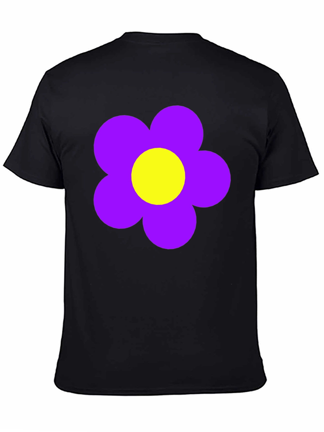Black Retro Flower Power T-Shirt - Black view 4