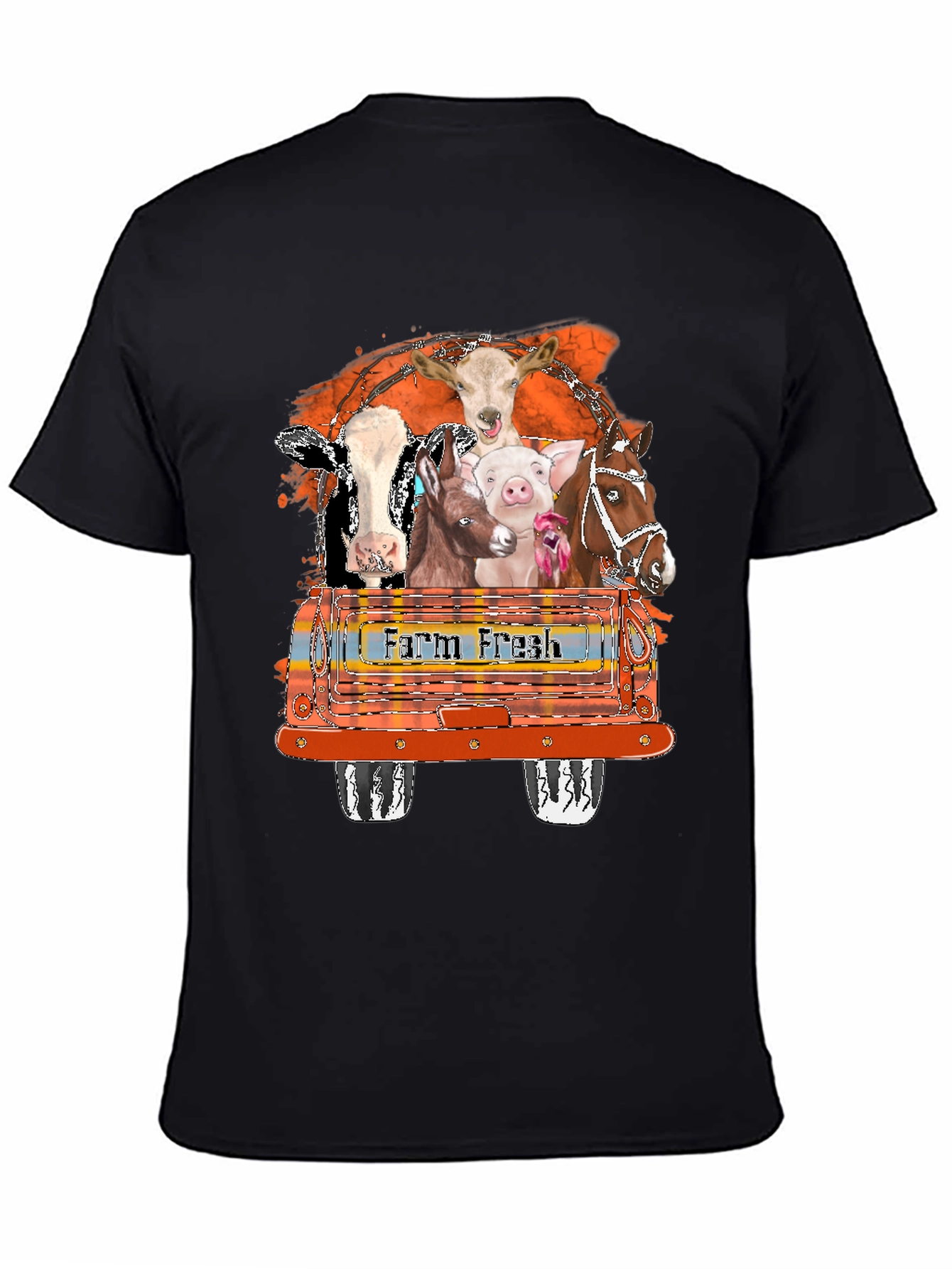 Black Farm Fresh Animals Black T-Shirt view 4