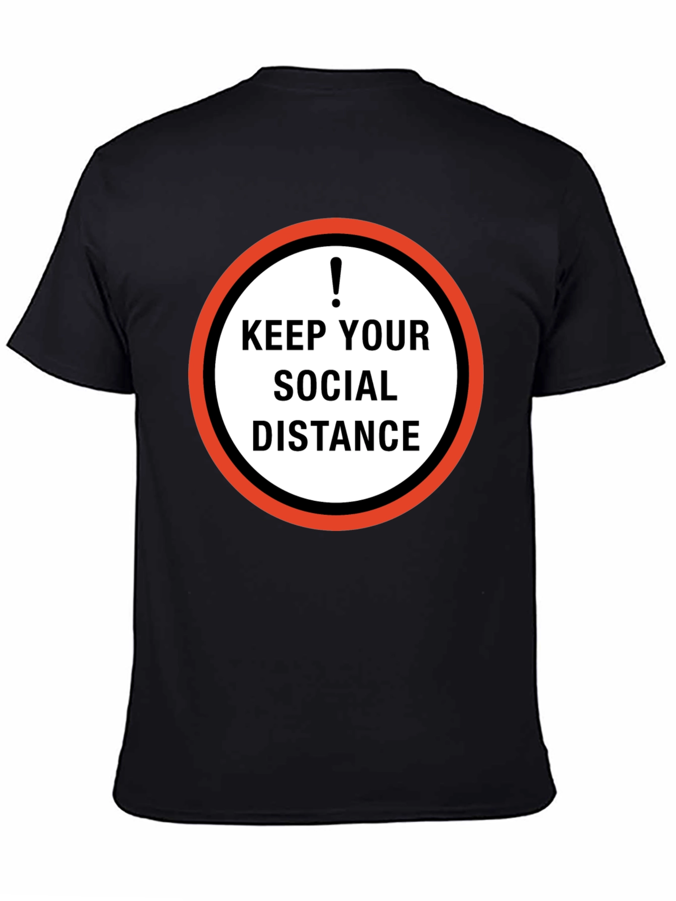 Black Keep Your Social Distance Graphic Tee - Black view 4