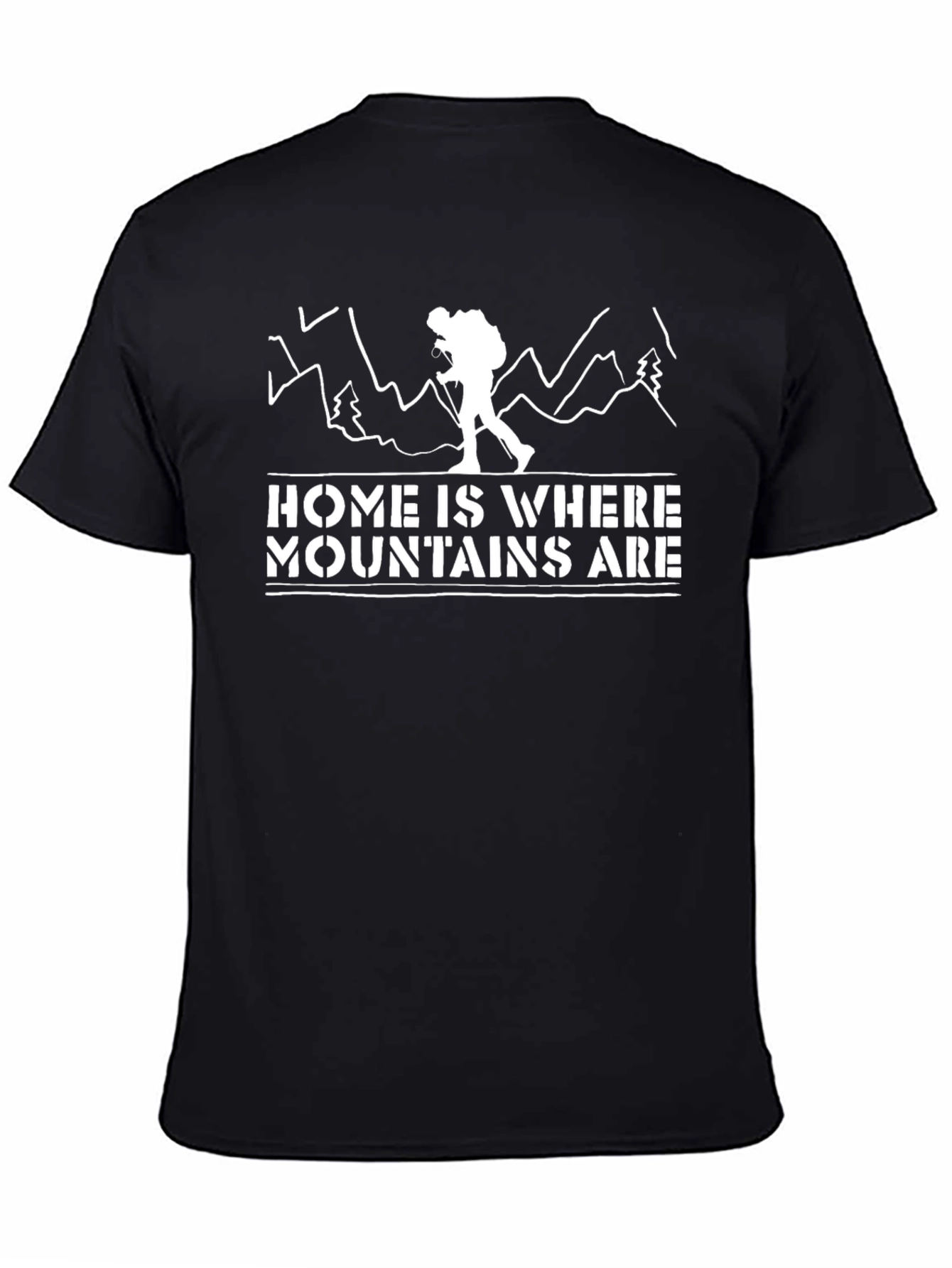 Black Home Is Where Mountains Are Tee view 4
