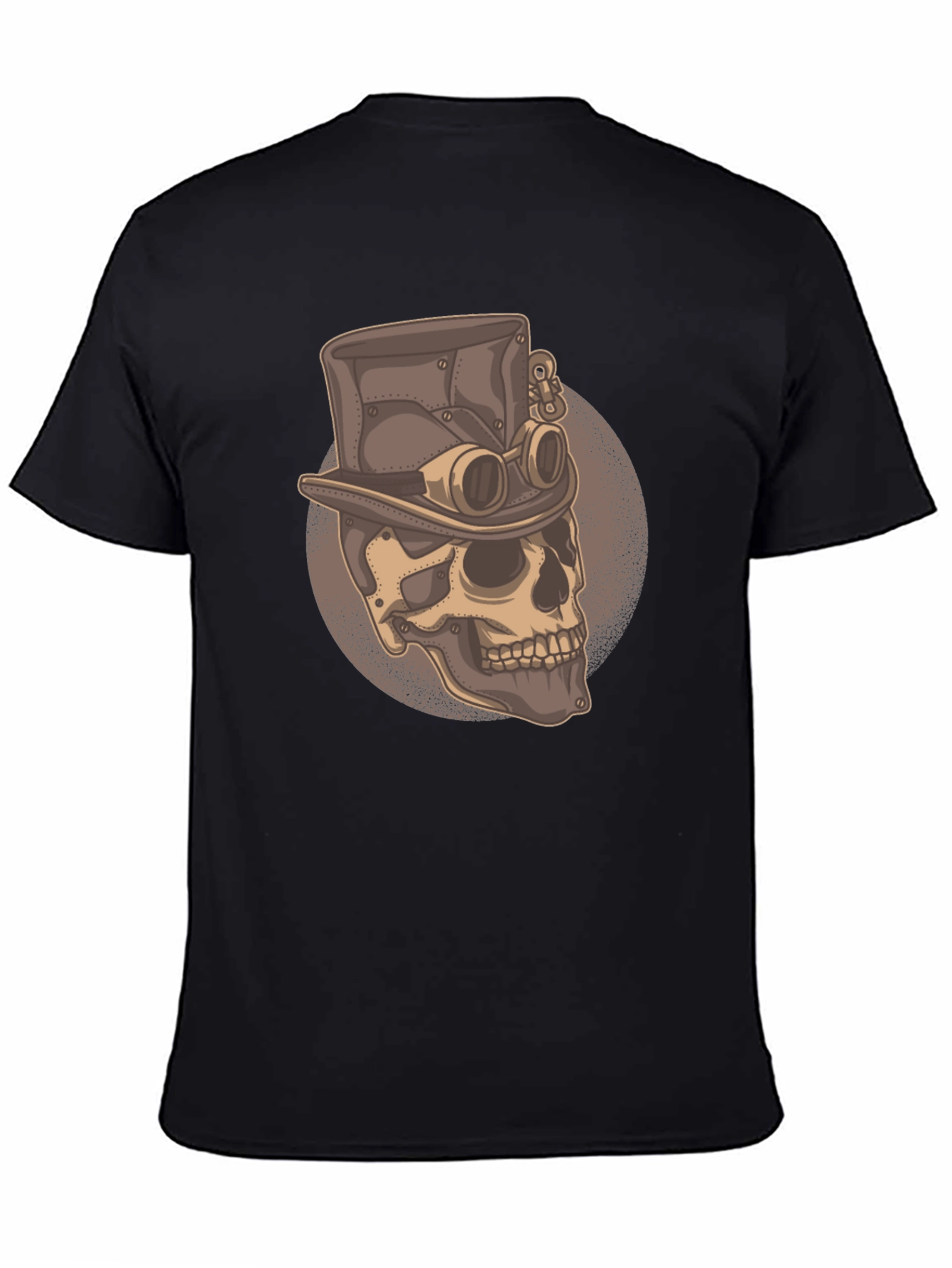 Black Steampunk Skull T-Shirt - Gothic Fashion Tee view 4