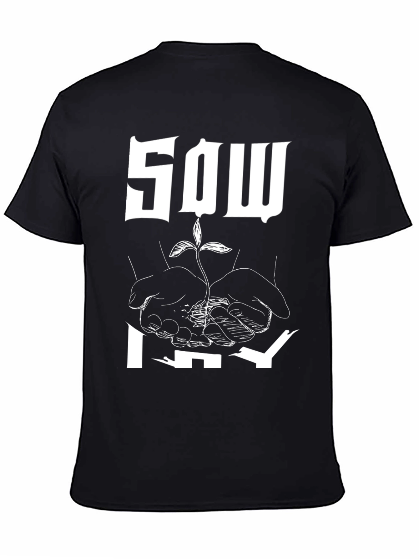 Black Sow Why Graphic T-Shirt - Black Cotton Tee view 4