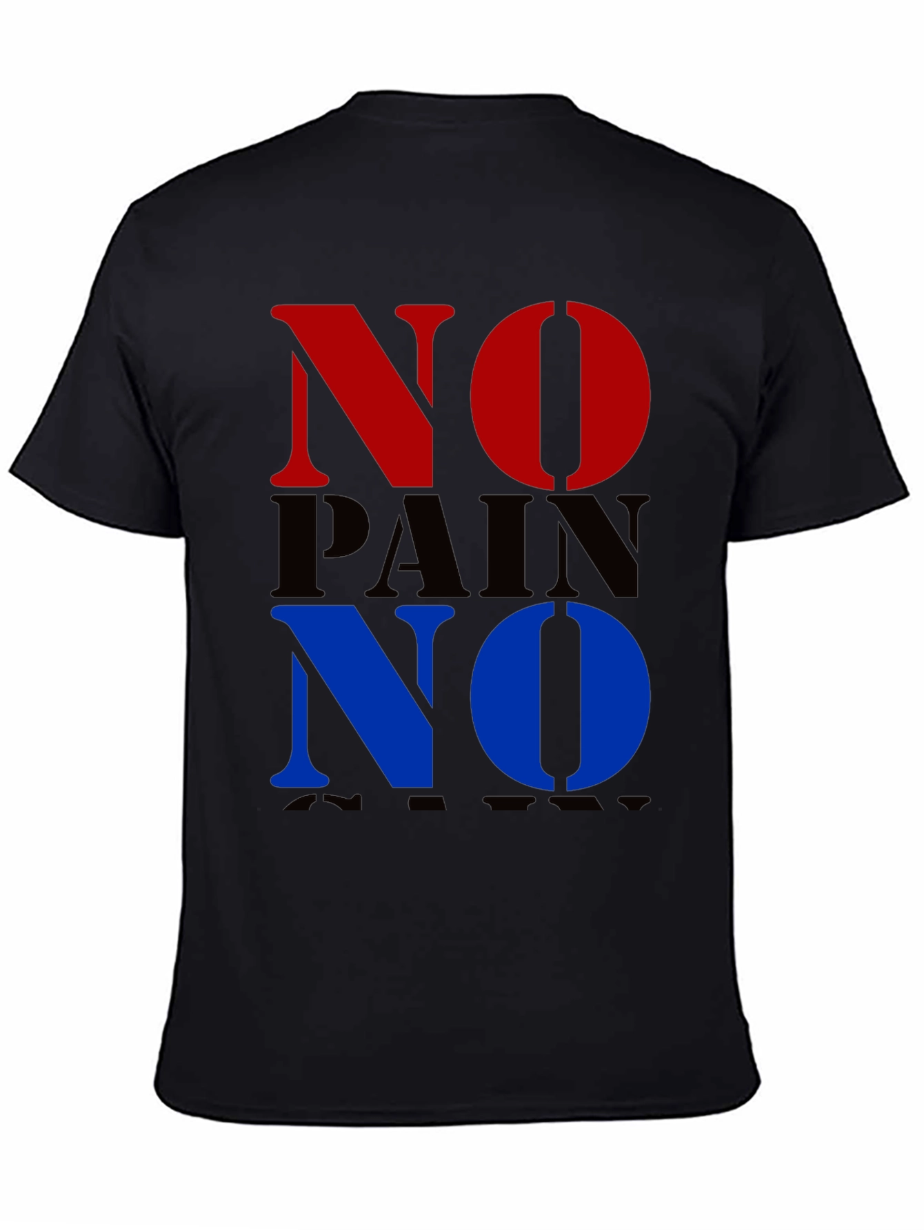 Black No Pain No Gain Graphic T-Shirt view 4