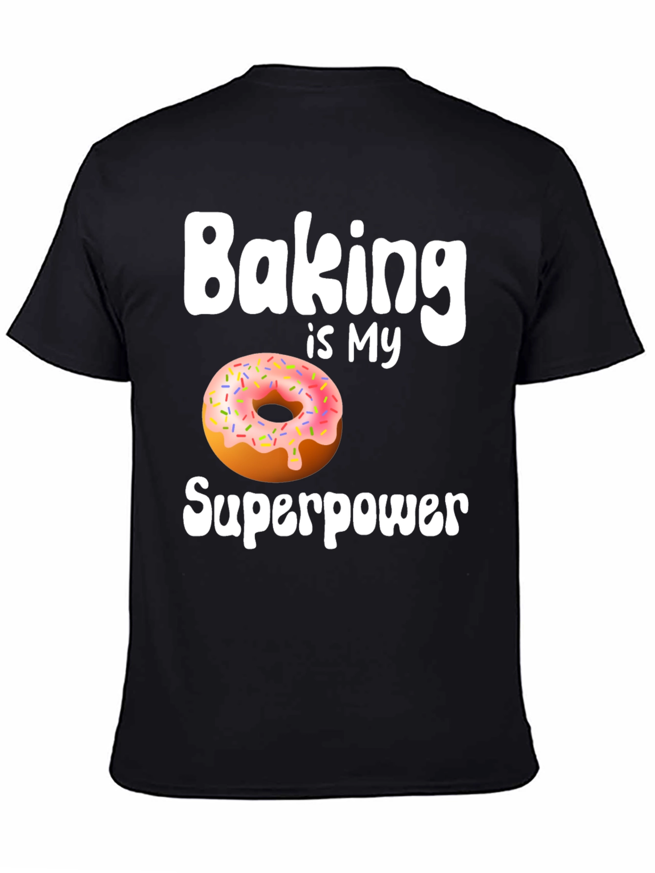 Black Baking is My Superpower Donut T-Shirt view 4