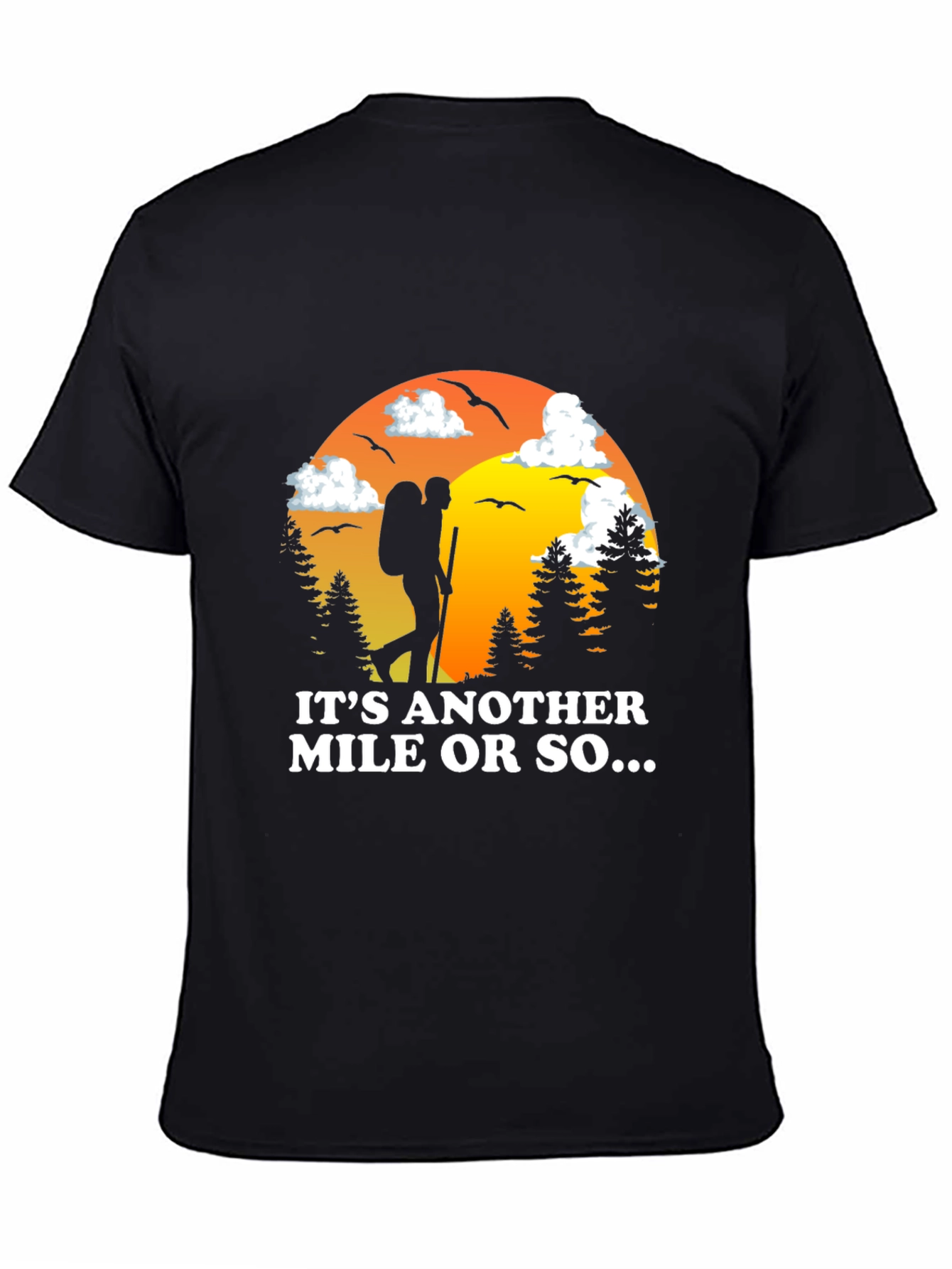 Black Hiking Adventure Graphic Tee view 4