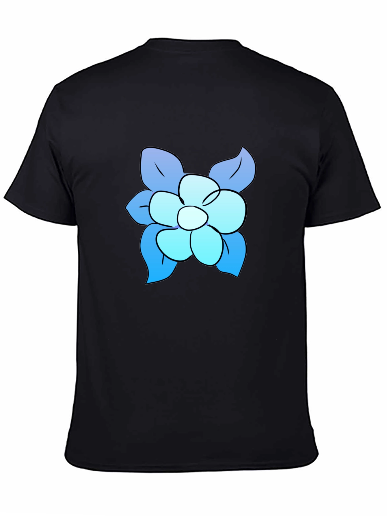 Black Blue Flower Graphic Tee - Casual Comfort view 4