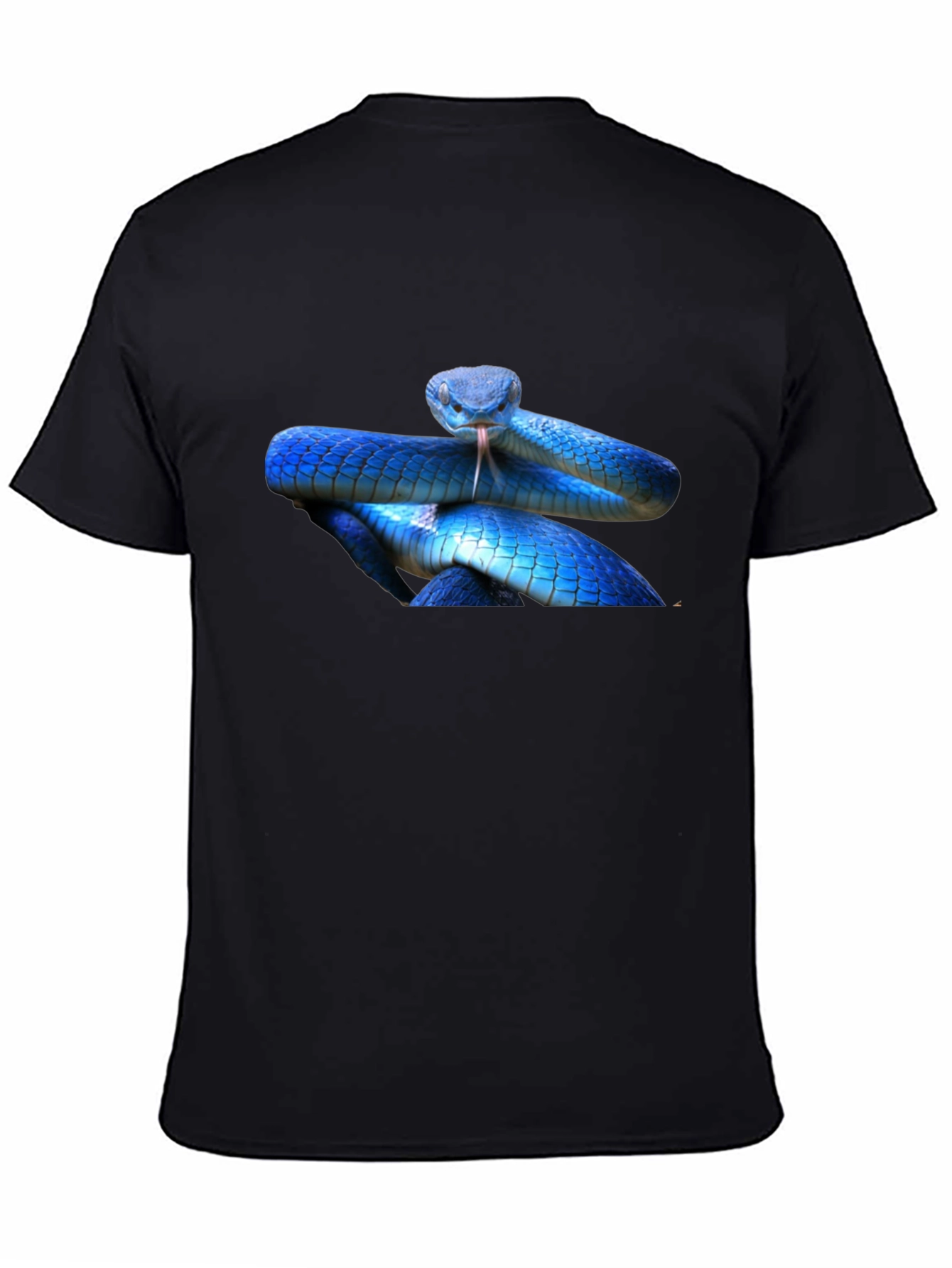 Black Blue Snake Graphic T-Shirt - Bold Reptile Design view 4