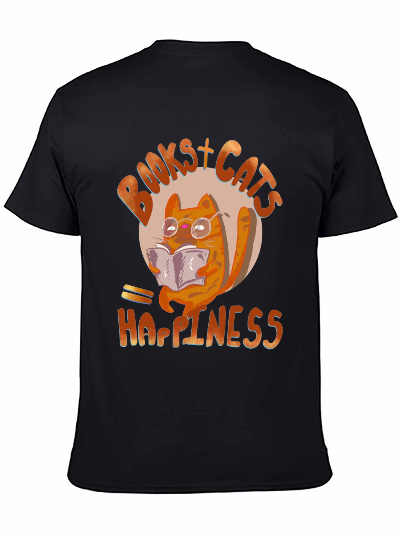 Black Books + Cats + Happiness Graphic Tee view 4