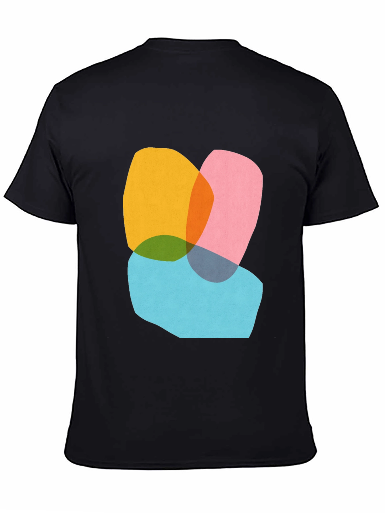 Black Abstract Graphic Tee - Modern Art Shirt view 4