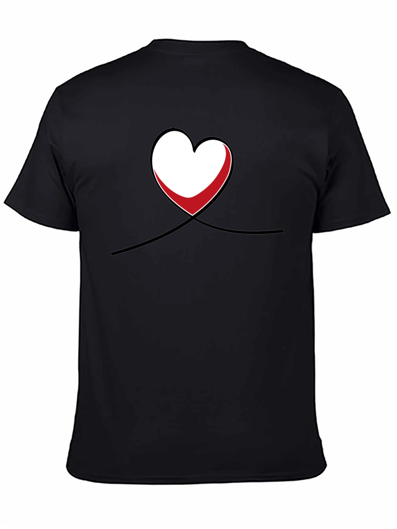 Black Heart & Line Graphic Black T-Shirt view 4