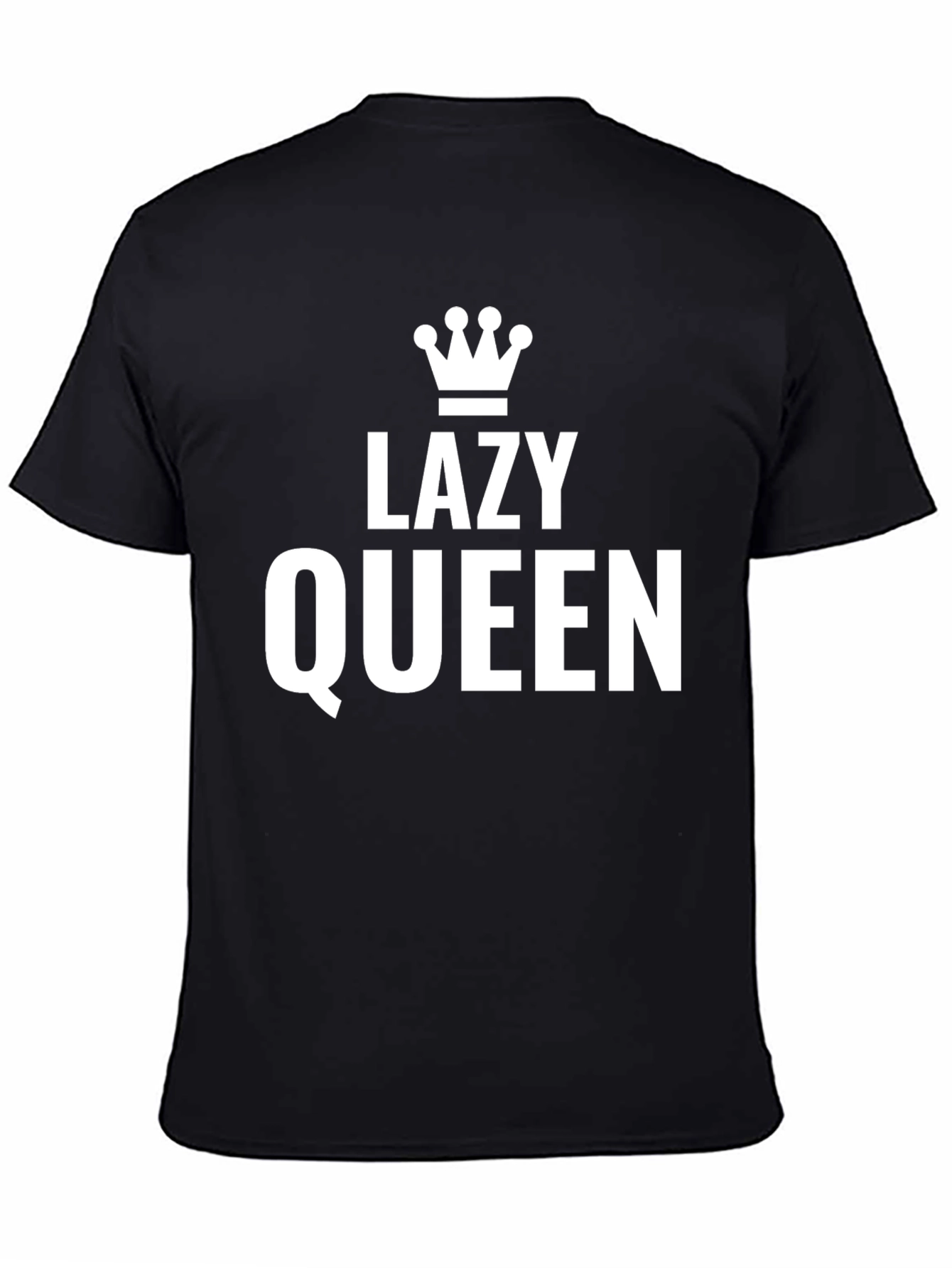 Black Lazy Queen Graphic Tee - Unisex Black T-Shirt view 4