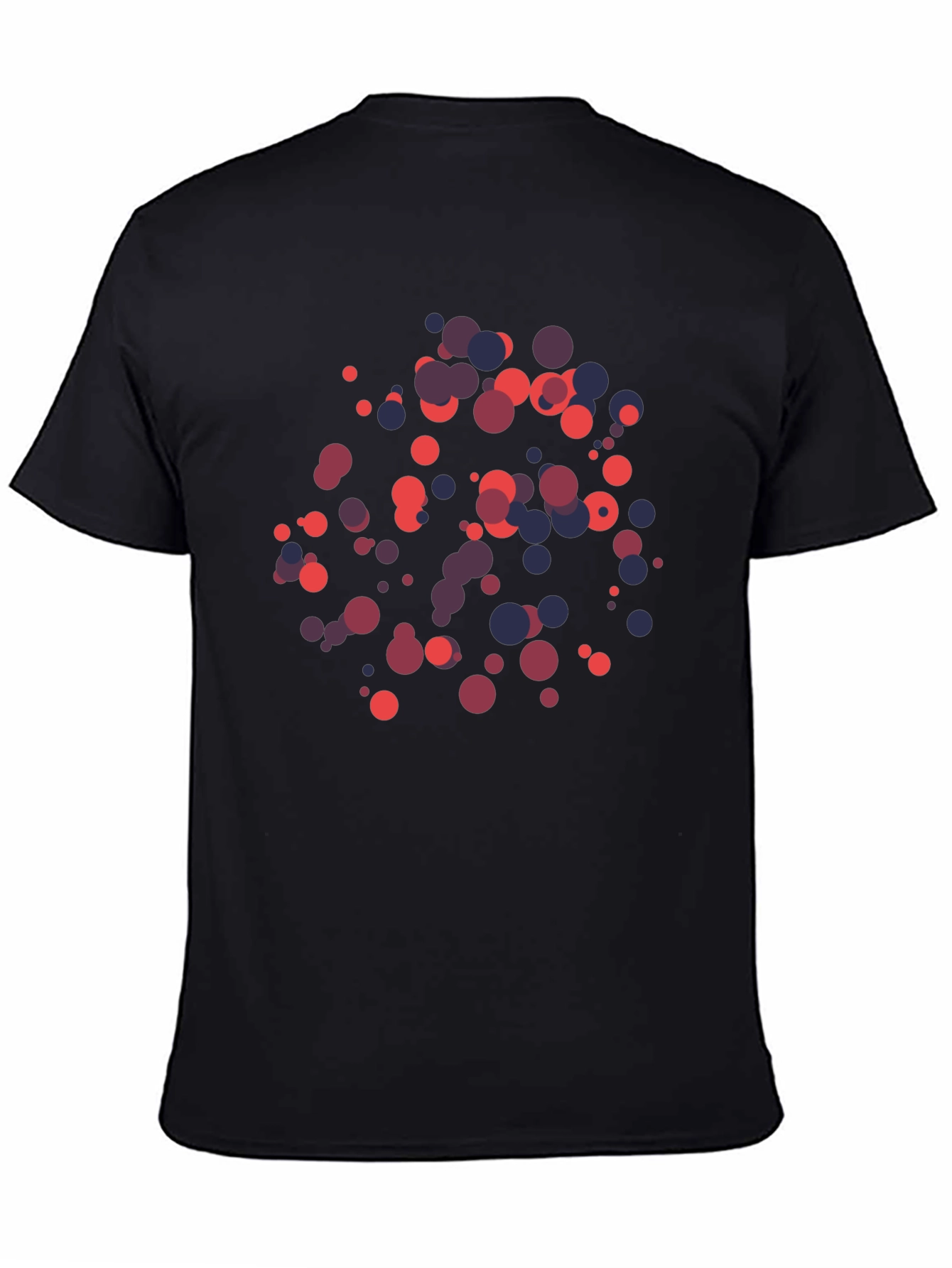 Black Modern Circle Pattern Black T-Shirt view 4