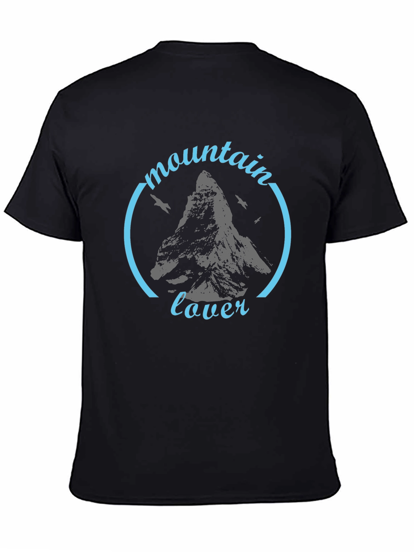 Black Mountain Lover Black Graphic T-Shirt view 4