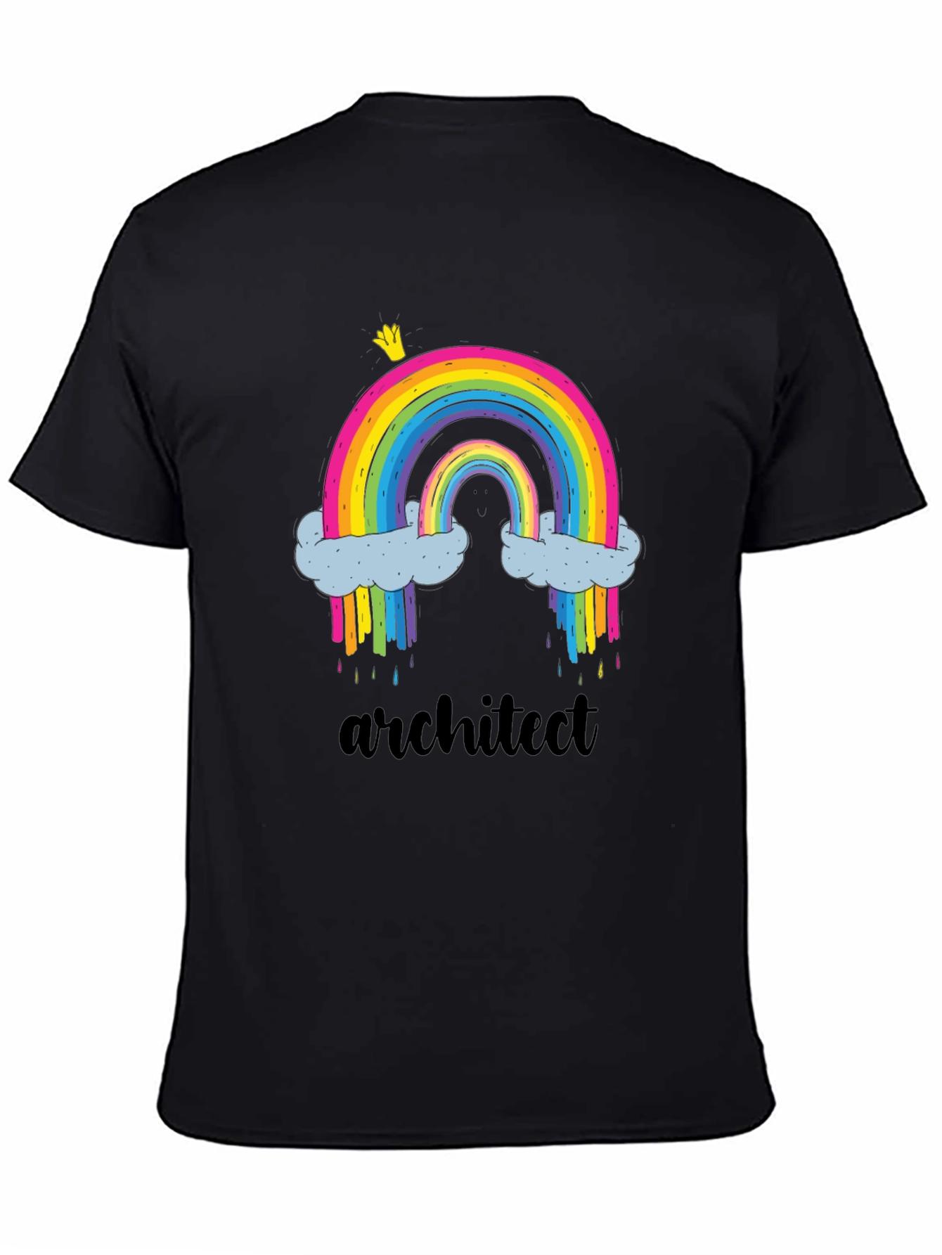 Black Rainbow Architect Graphic Tee - Quirky & Colorful! view 4