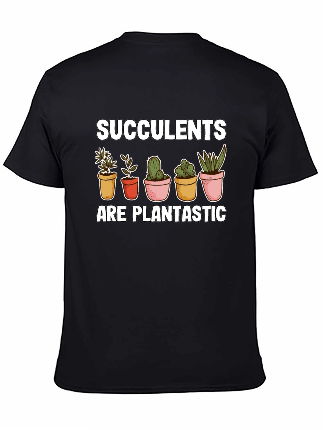Black Succulents Plantastic Graphic Tee view 4