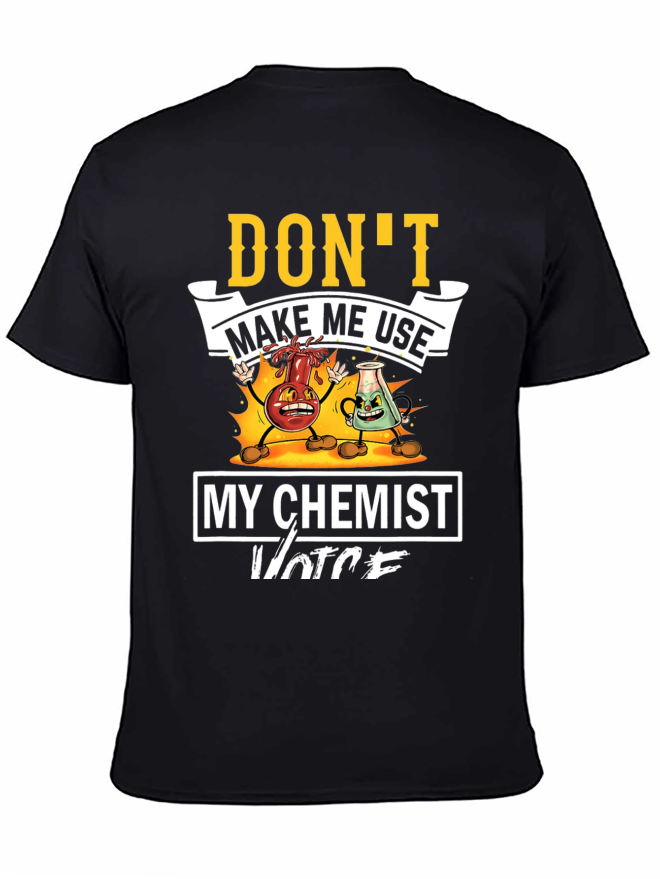 Black Funny Chemist Voice Graphic T-Shirt view 4