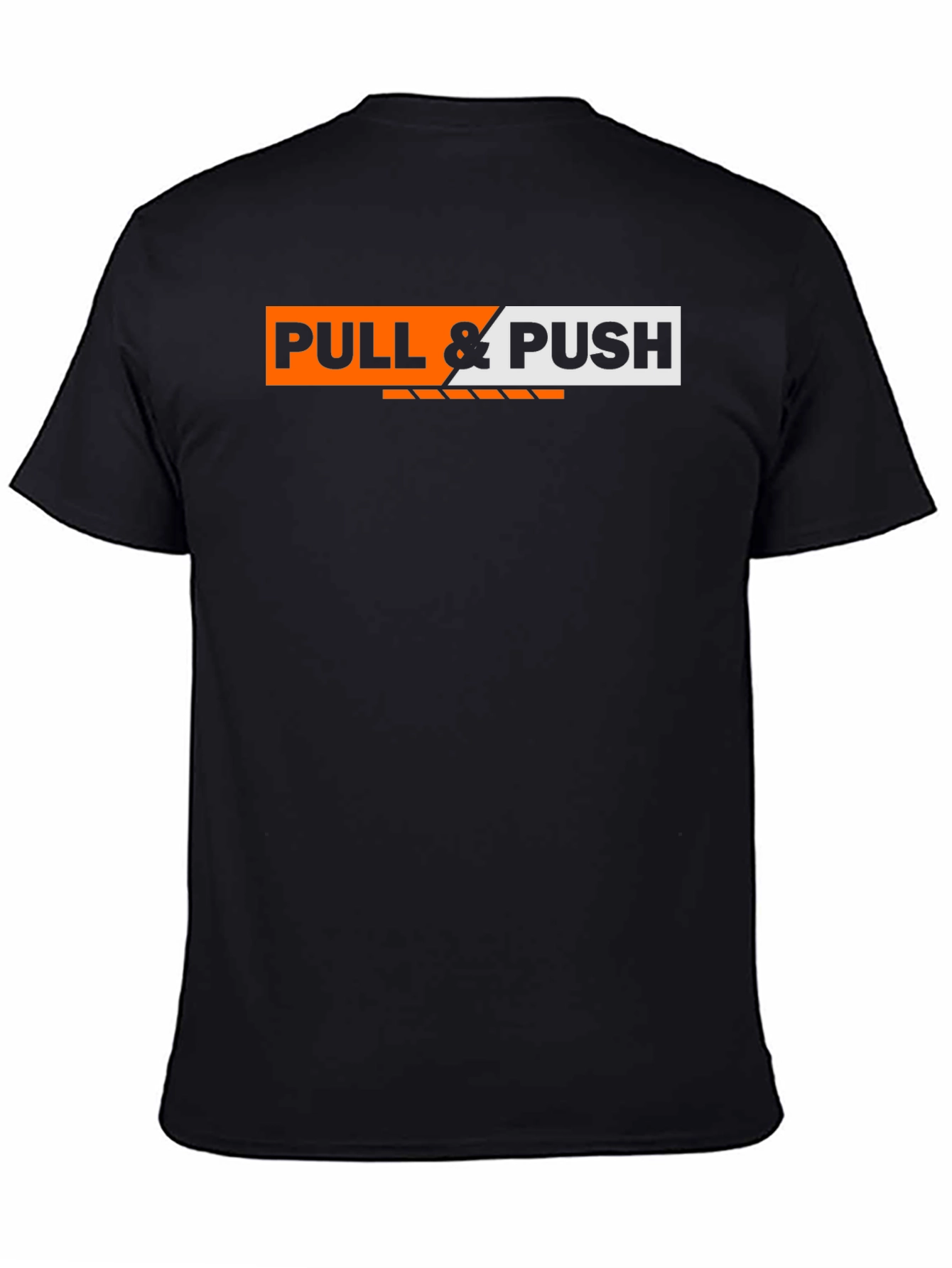 Black Pull & Push Graphic Tee - Black Cotton T-Shirt view 4