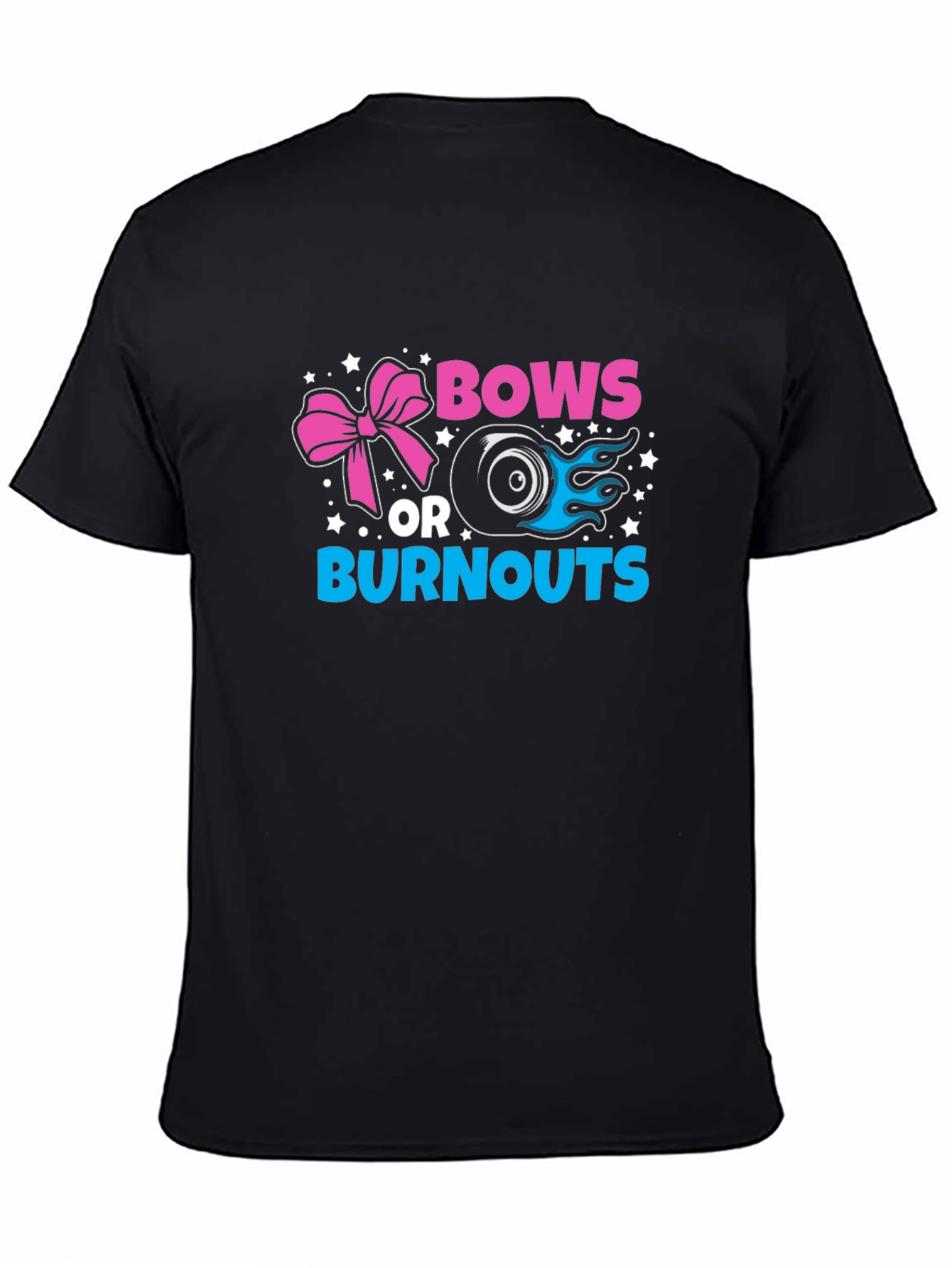 Black Bows or Burnouts Gender Reveal T-Shirt view 4