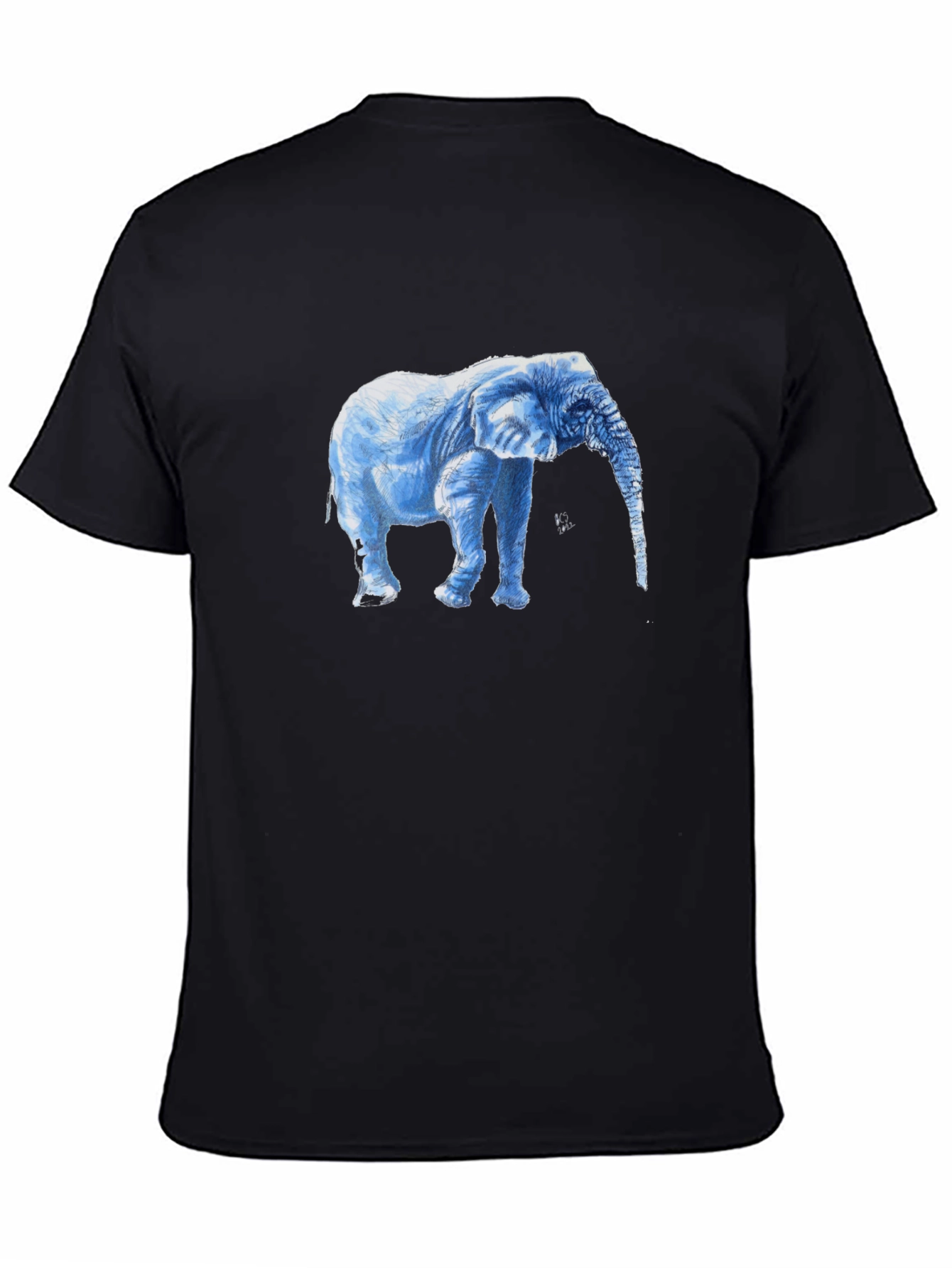Black Elephant Graphic T-Shirt - Black Cotton Tee view 4