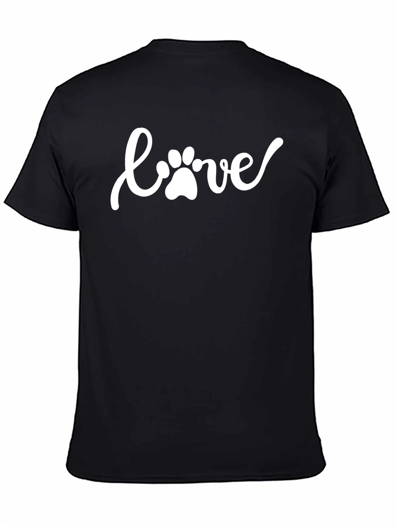 Black Paw Print Love T-Shirt - Stylish Pet Lover Tee view 4