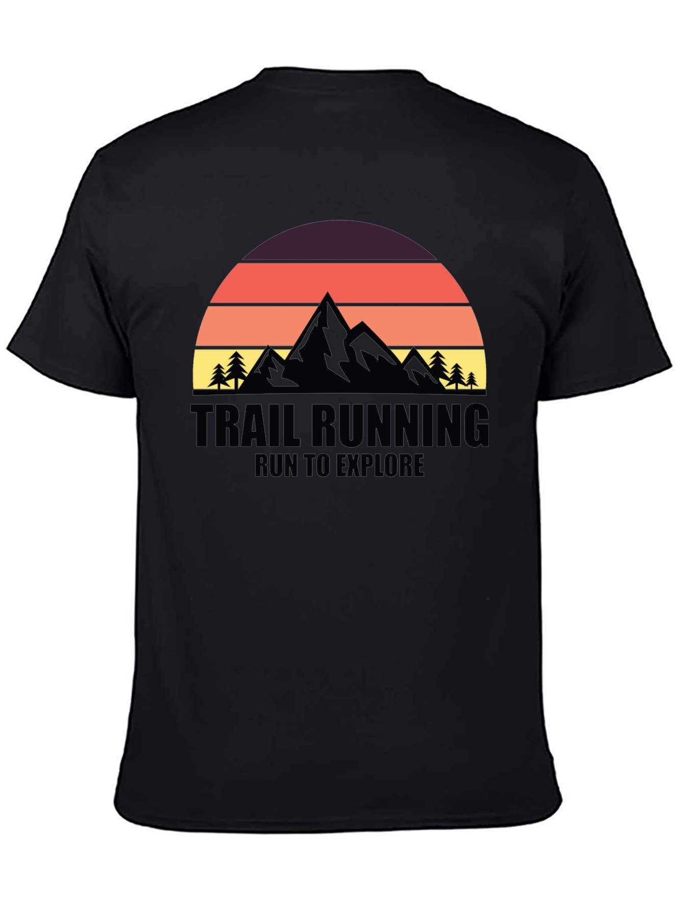 Black Trail Running Adventure Tee: Run to Explore view 4