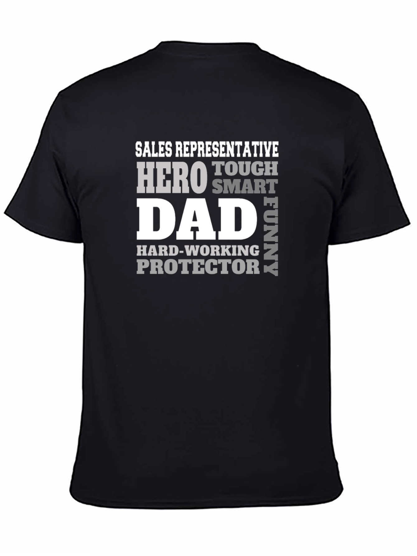 Black Sales Representative Dad Hero Protector Graphic T-Shirt view 4