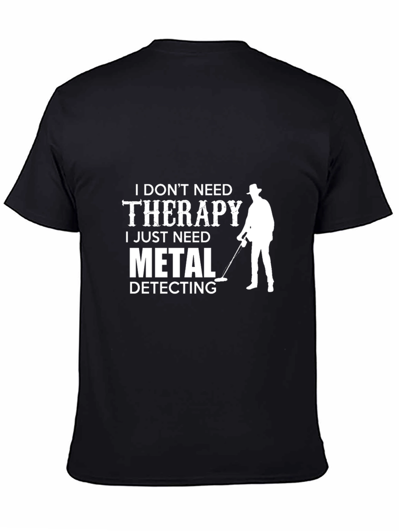 Black Metal Detecting Therapy Tee view 4