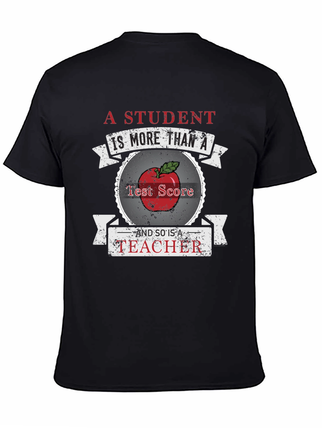 Black Teacher Apple Graphic Tee view 4