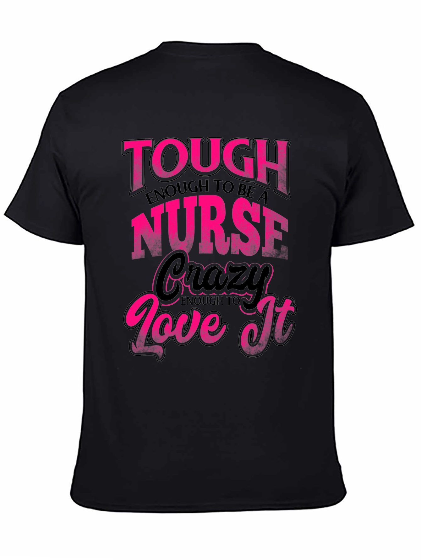 Black Tough Enough Nurse Black Graphic Tee view 4