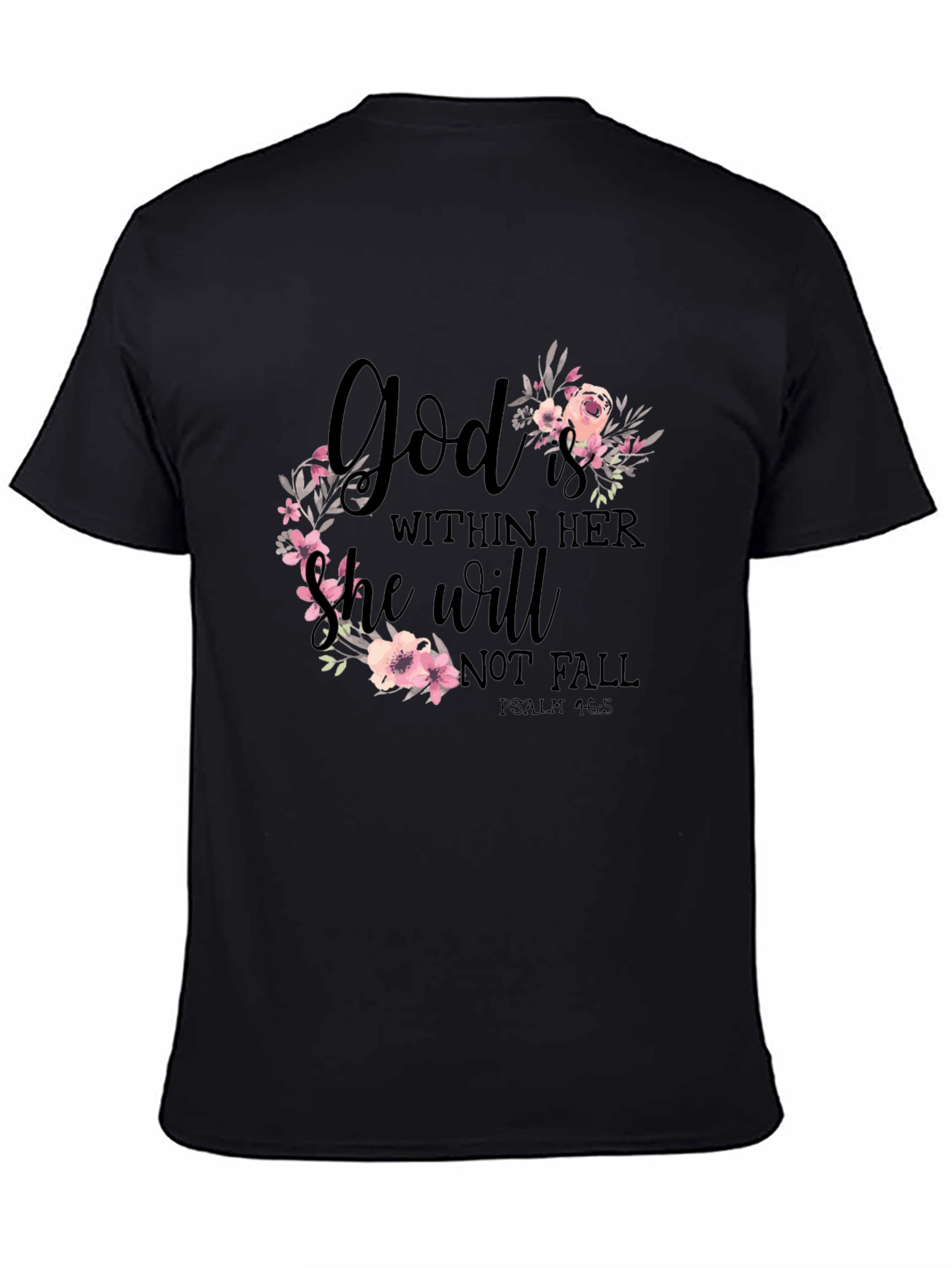 Black God Is Within Her Floral T-Shirt view 4
