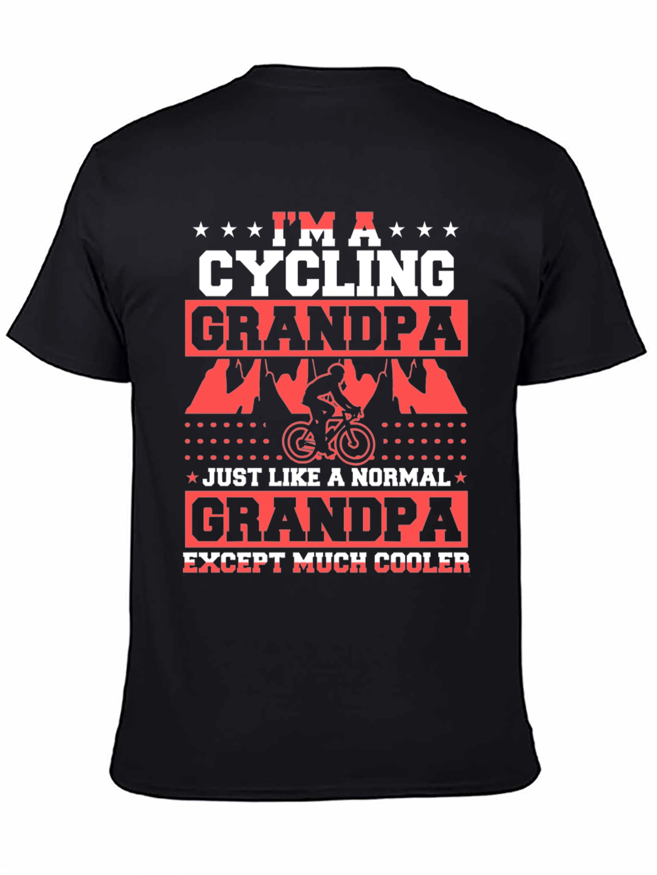 Black Cycling Grandpa T-Shirt - Cool Grandpa Tee view 4