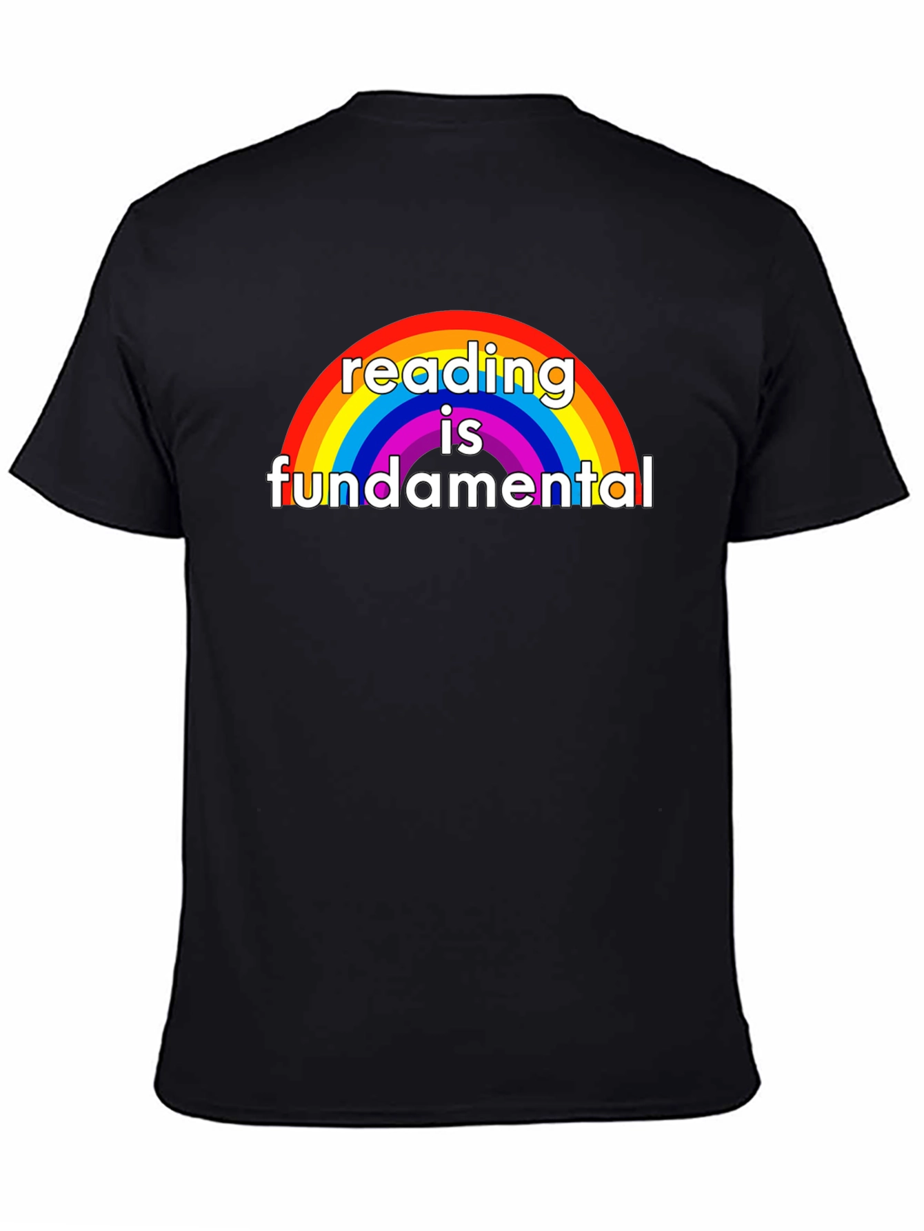 Black Reading is Fundamental Rainbow Graphic Tee view 4