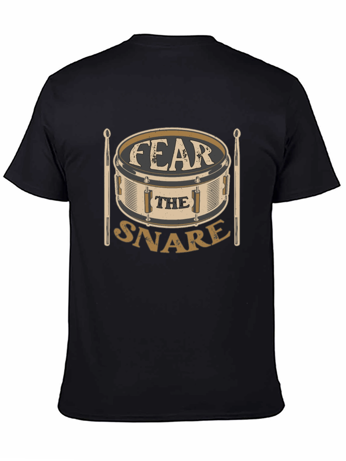 Black Fear the Snare T-Shirt - Drummer Gift view 4