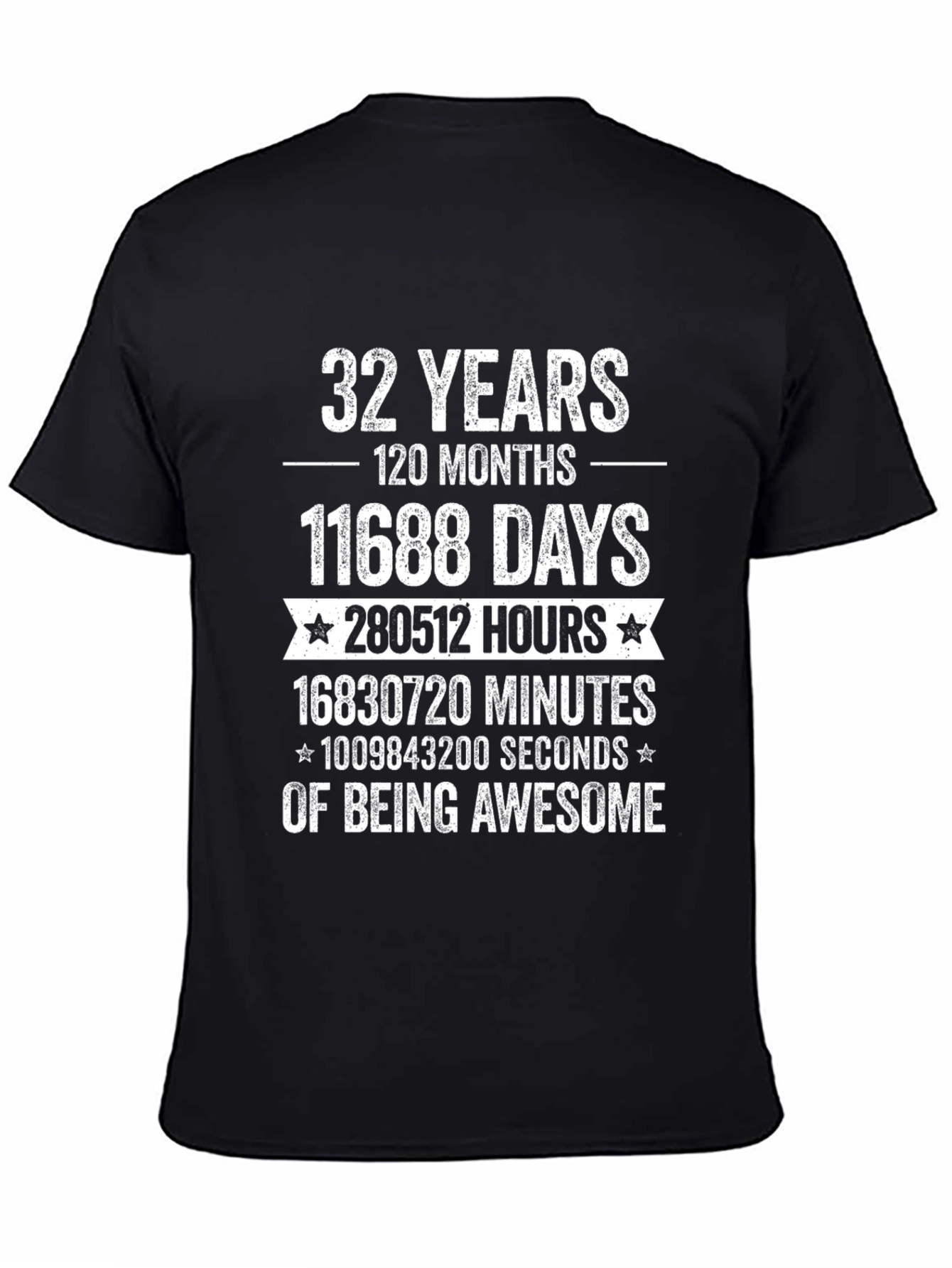 Black 32 Years Of Being Awesome Graphic Tee view 4