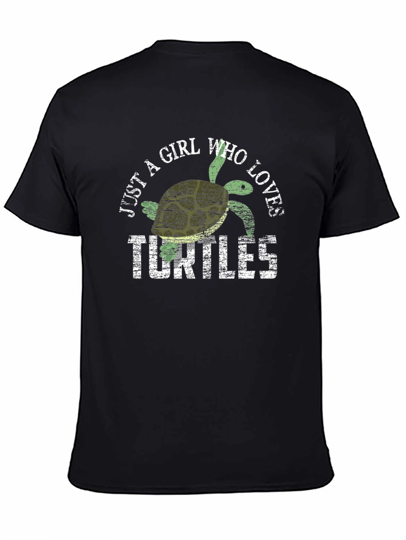 Black Just A Girl Who Loves Turtles T-Shirt view 4