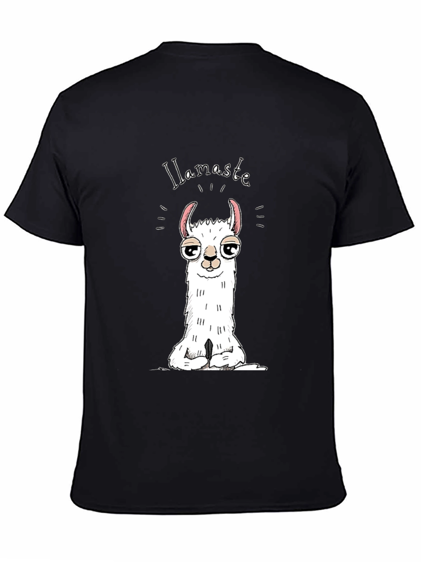 Black Llamaste T-Shirt - Funny Llama Pun Tee view 4