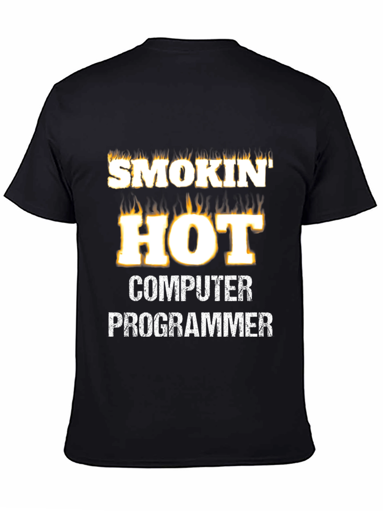 Black Smokin' Hot Computer Programmer Graphic Tee view 4