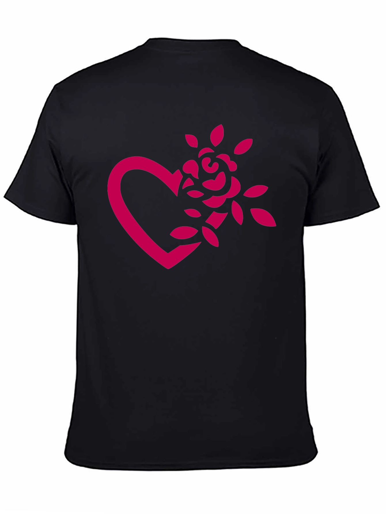 Black Heart Rose Graphic Tee - Black view 4