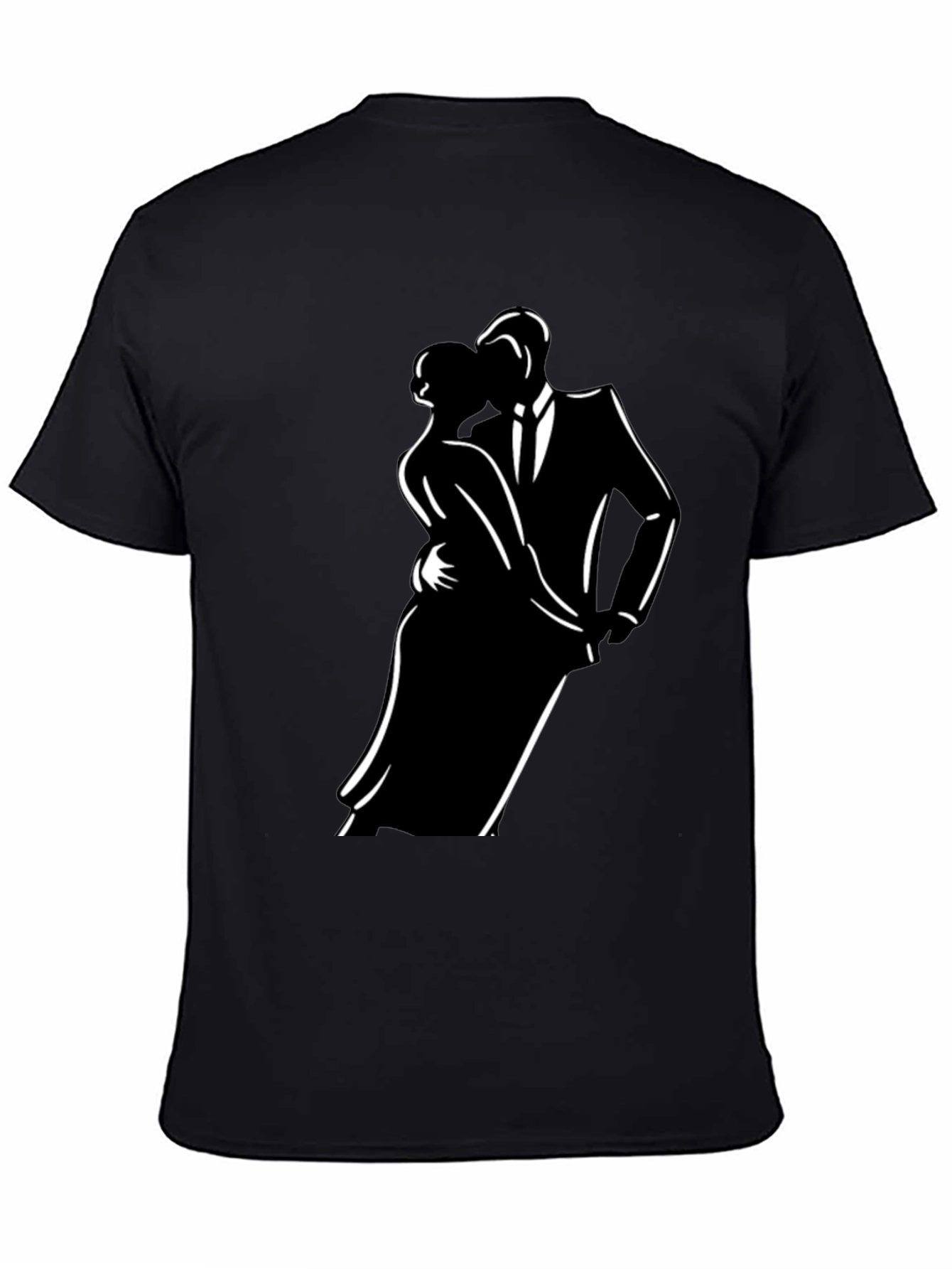 Dancing Couple Graphic Tee - Elegant Black T-Shirt - 4