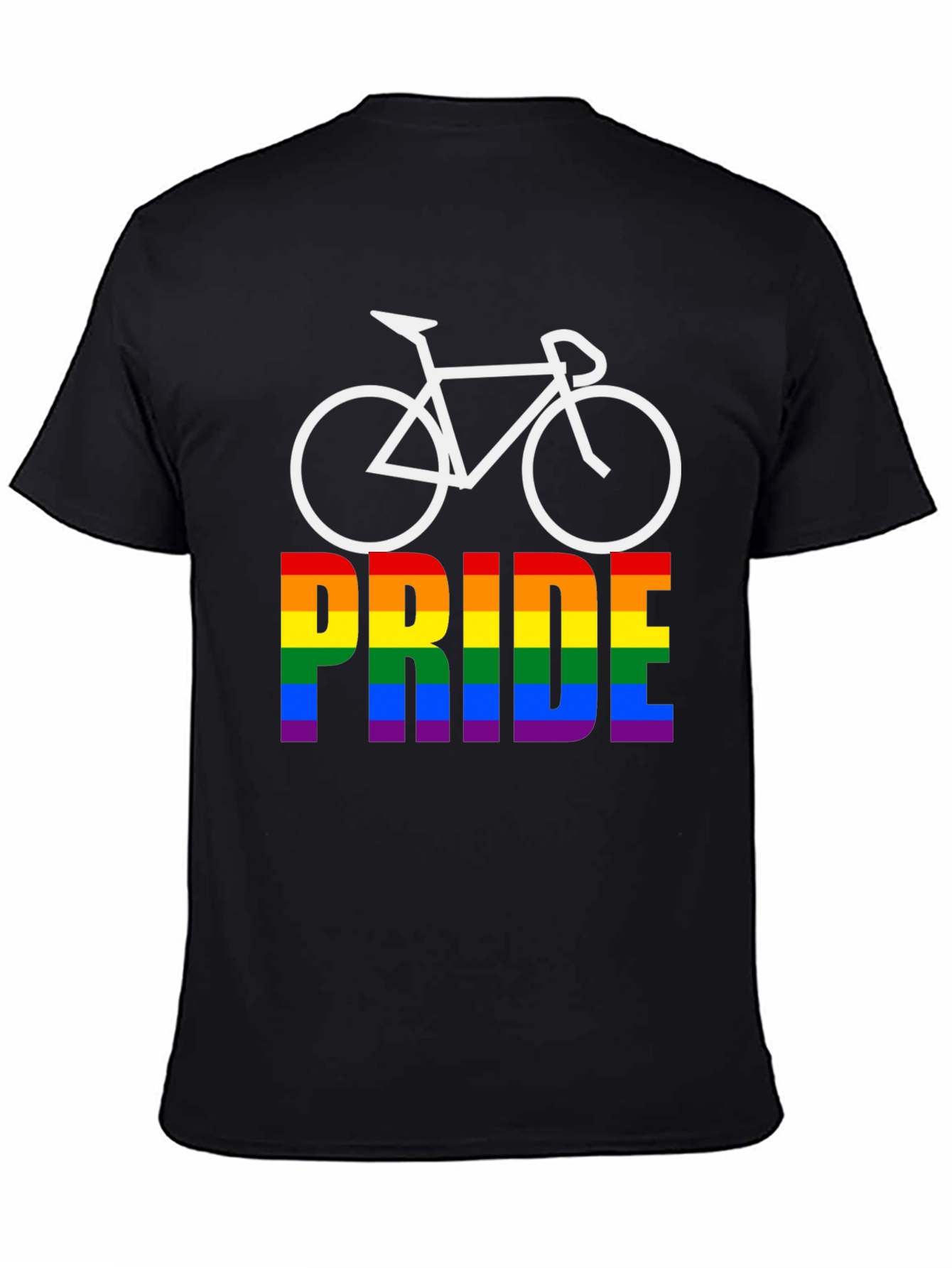 Black Pride Bicycle Black T-Shirt LGBTQ+ Rainbow view 4