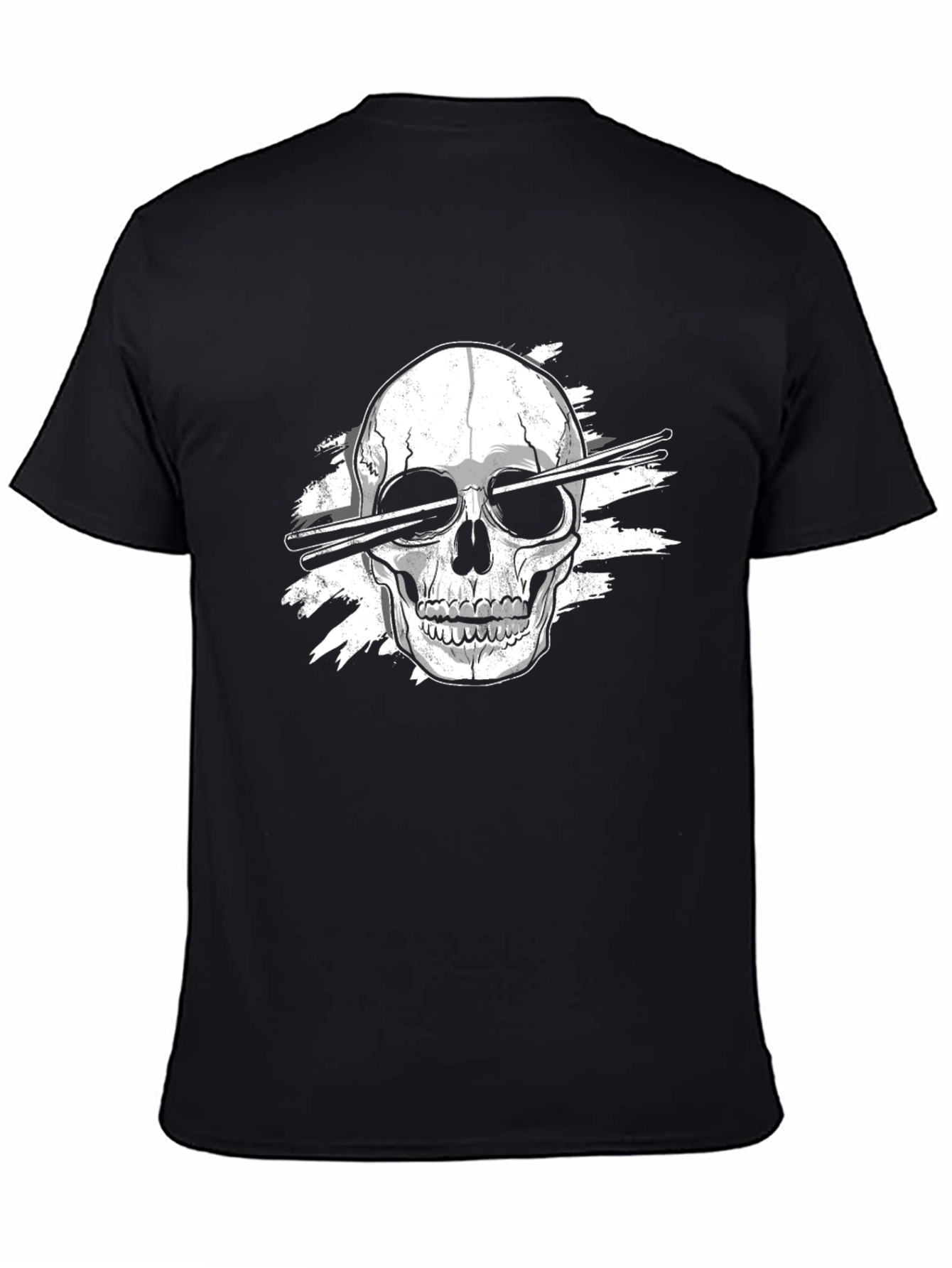 Black Skull Drummer T-Shirt - Rock On! view 4
