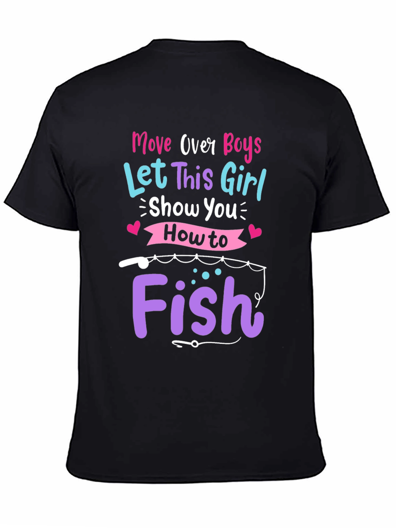 Black Move Over Boys Fishing T-Shirt view 4