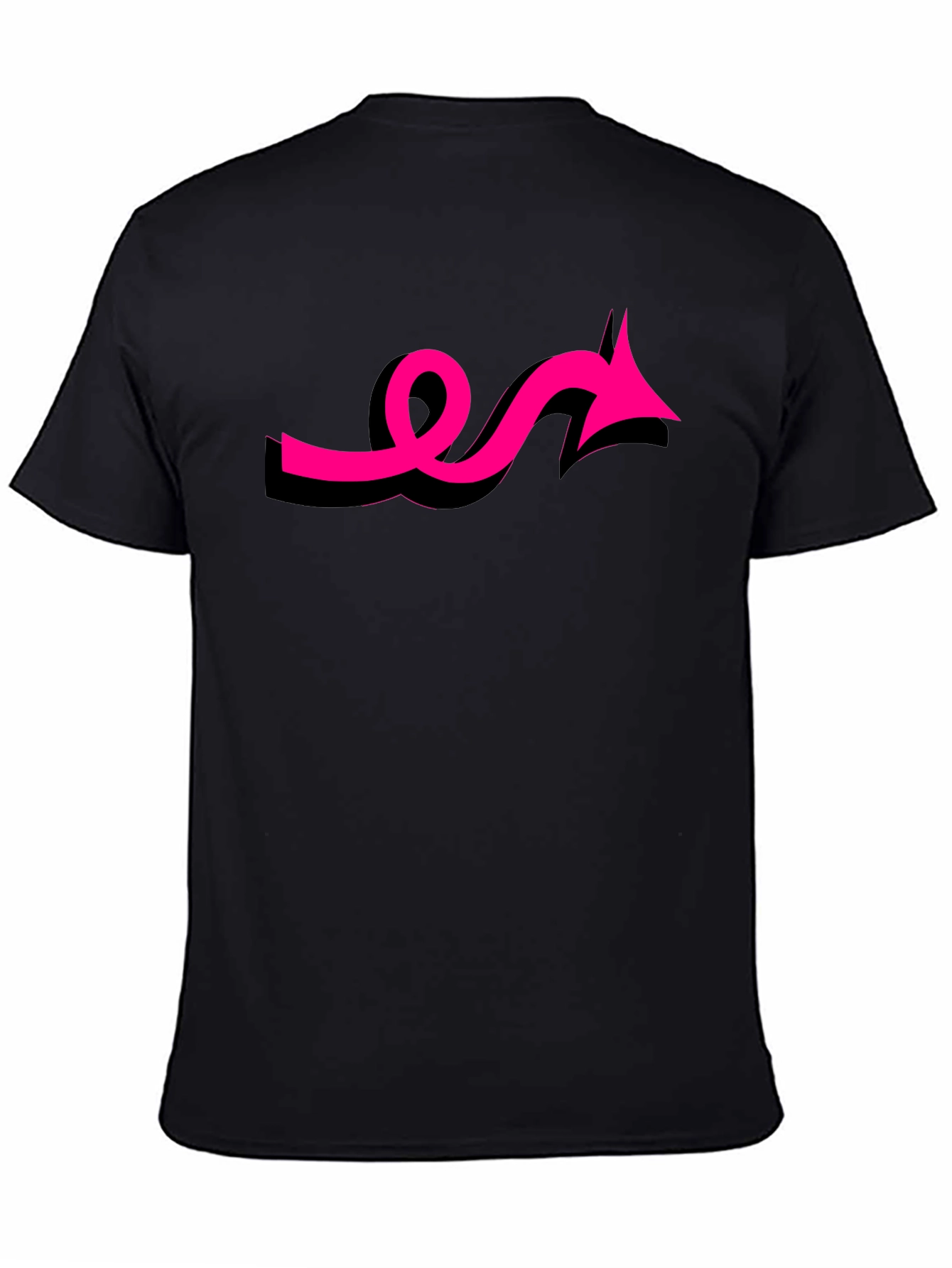 Black Black Tee with Funky Pink Arrow Design view 4