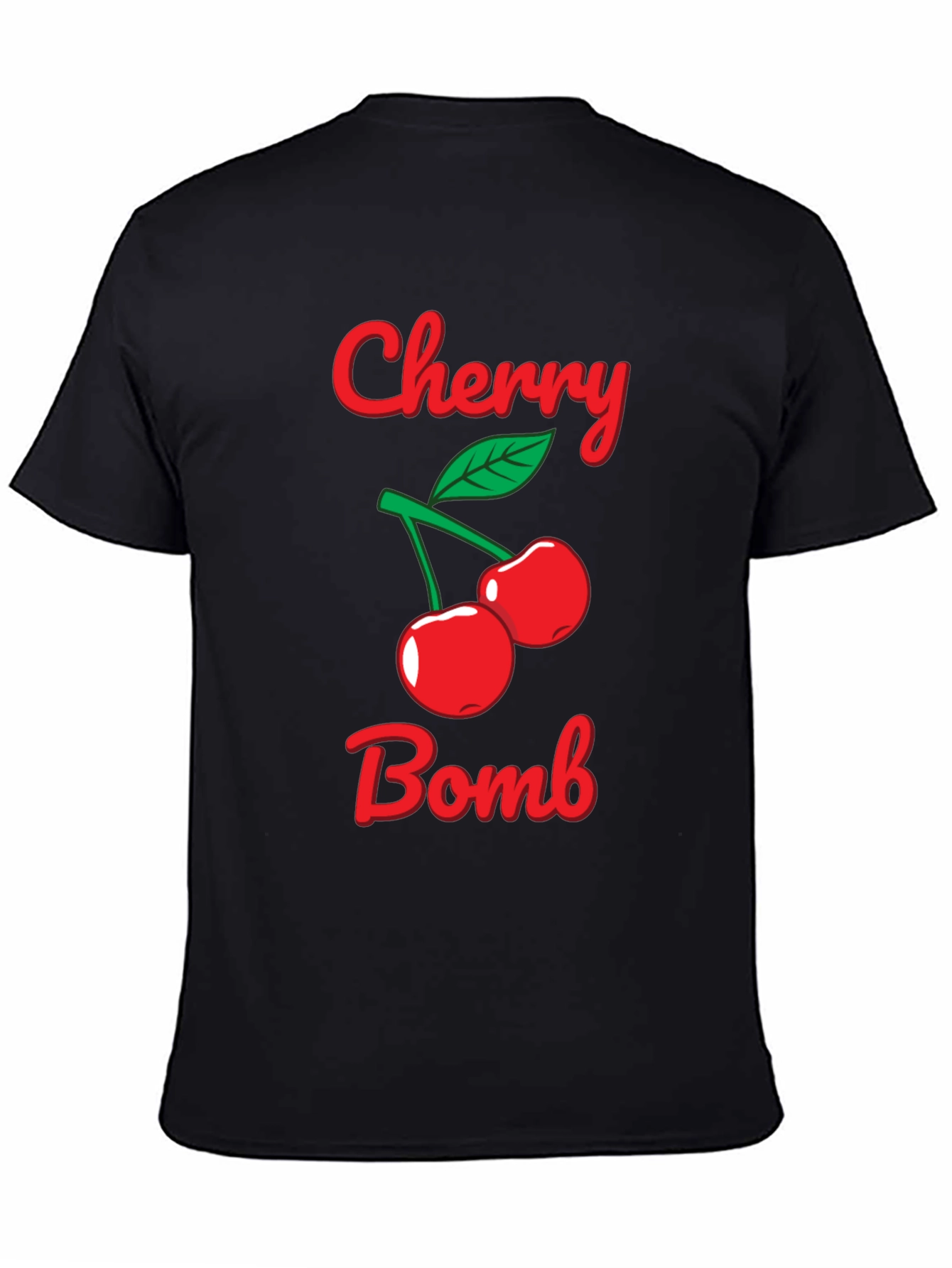 Black Cherry Bomb Graphic Tee - Black Cotton T-Shirt view 4