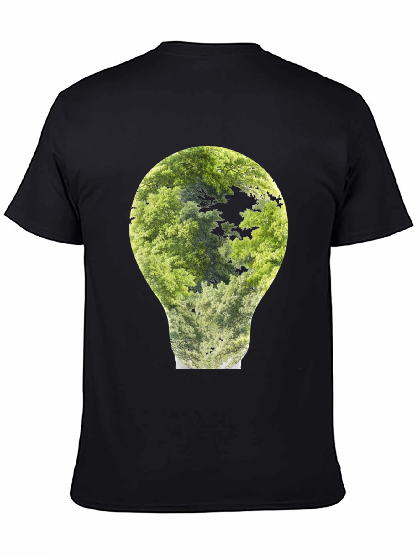 Black Nature Bulb Graphic Tee - Black Cotton Blend view 4