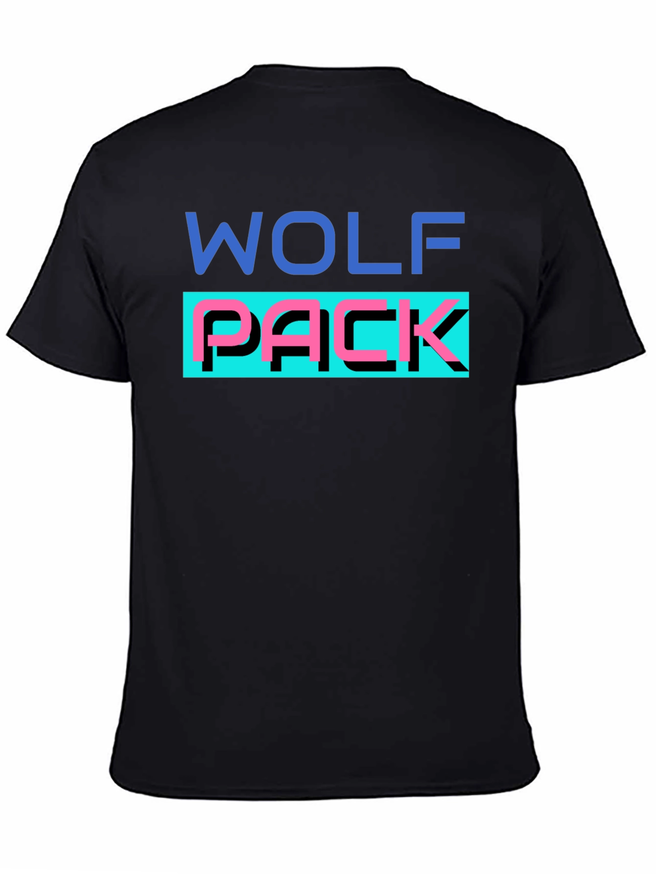 Black Wolf Pack Graphic T-Shirt - Black Crew Neck Tee view 4
