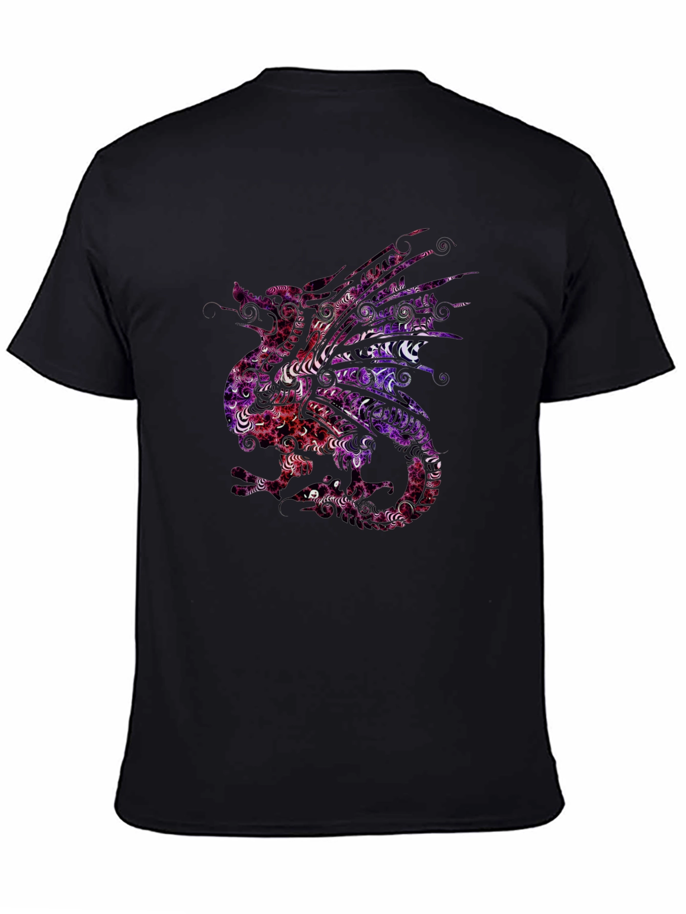 Black Dragon Graphic Tee - Unique Pattern Design view 4