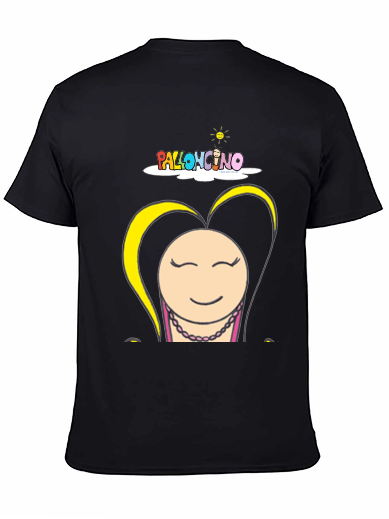Black Funny Cartoon Graphic Black T-Shirt view 4